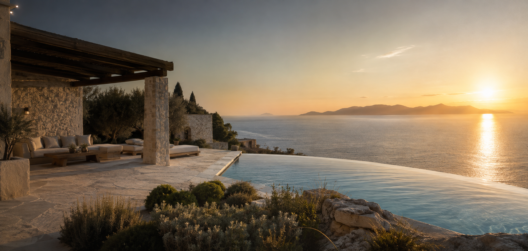 Pool & Aegean view