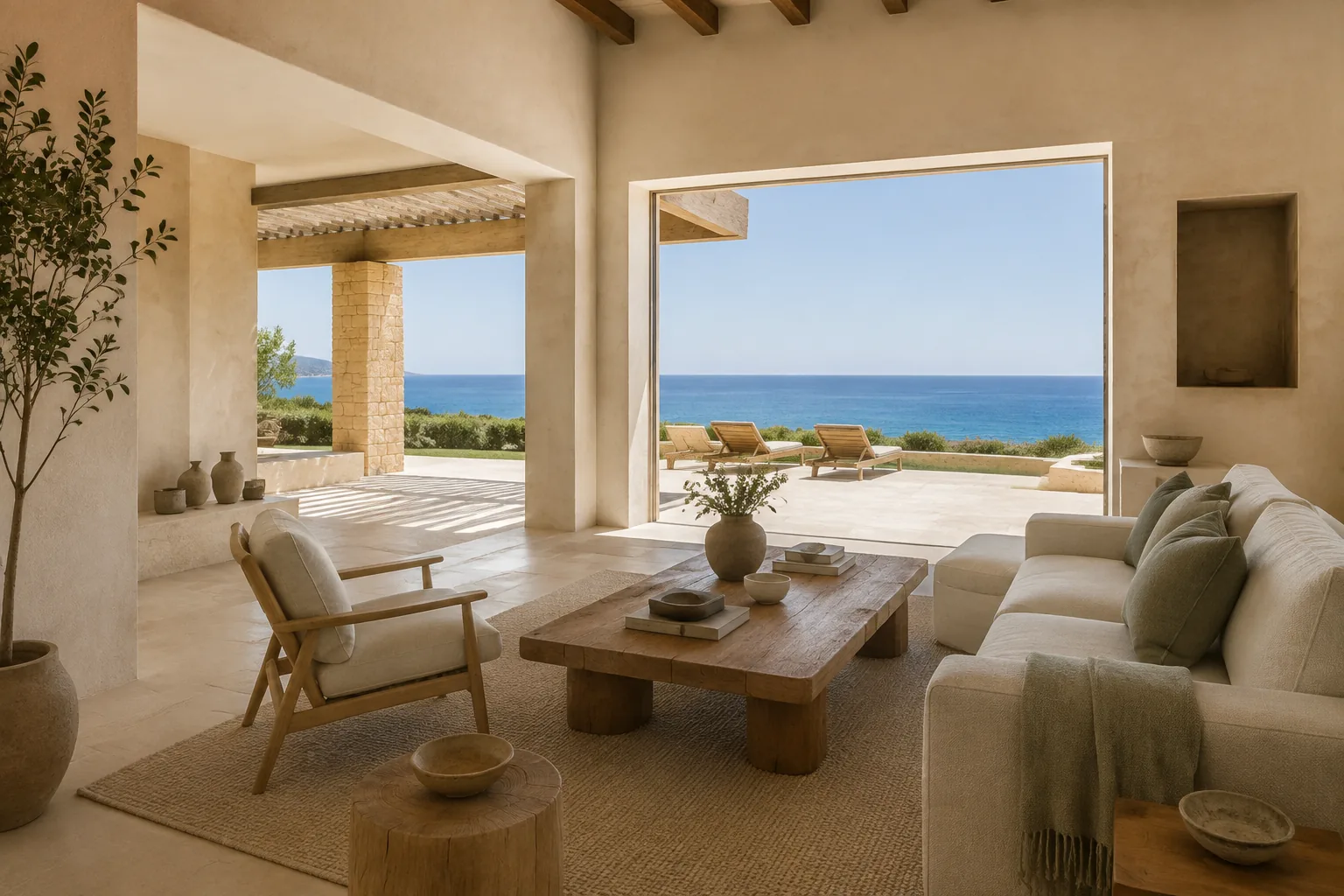 Living room with sea view
